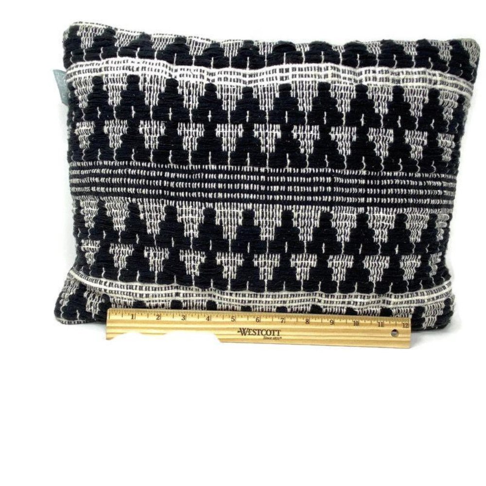KAS Room Black &‎ White Embroidered Textured pillow